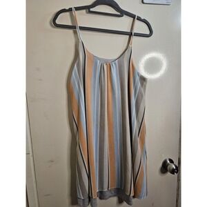 Anthropologie Dolan Left Coast‎ Swing Dress Size Medium Blue Orange Striped